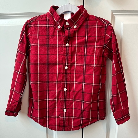 Janie and Jack Boys Red Button Down Shirt (Size 3) - Picture 1 of 3